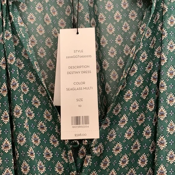 Veronica Beard Destiny Dress in Seaglass Multi - Picture 9 of 9